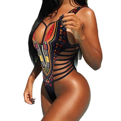 Dashiki African Print Swimsuit - Serenity Heart Boutique